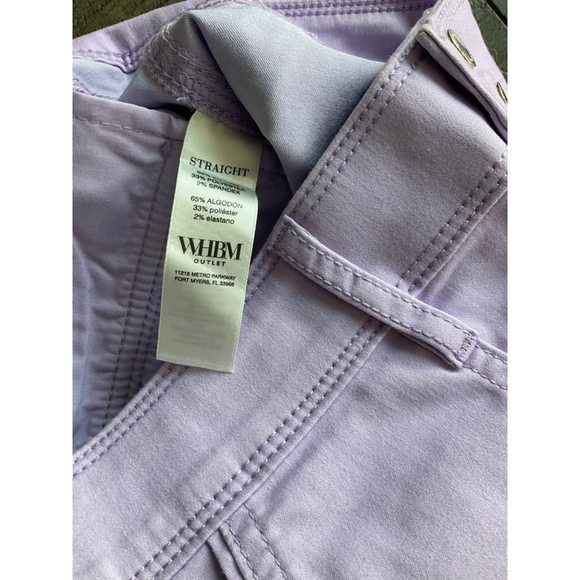 WHBM Outlet Lavender Mid-Rise Utility Cropped Pants Size 00 Straight Leg - Picture 7 of 8
